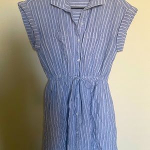 Blue and White Pinstripe Romper